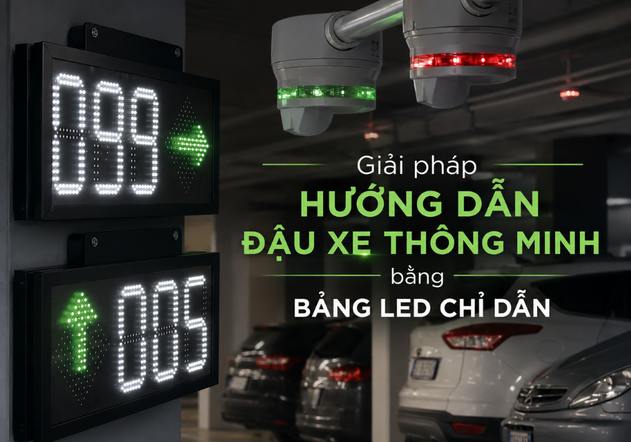 Giải pháp hướng dẫn đậu xe thông minh bằng bảng Led chỉ dẫn